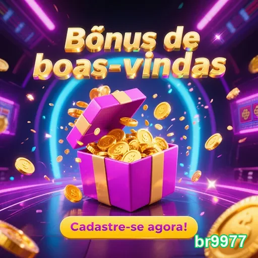 Imagem promocional do br9977, destacando o bônus de boas-vindas 6 para novos usuários.